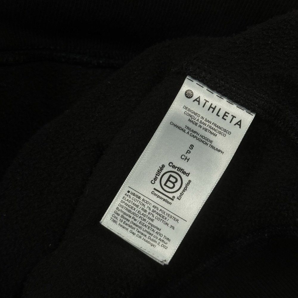 Athleta Triumph Hoodie Women's Sz S Black Full Zip Jacket Sweatshirt - Picture 14 of 15
